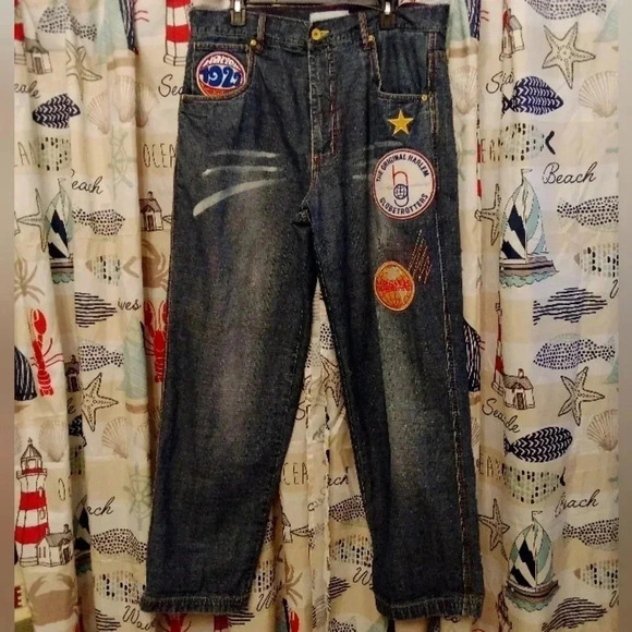 Vintage FUBU 36 X 31 Harlem Globetrotters Platinum Lmtd Edition Jeans - Picture 1 of 13
